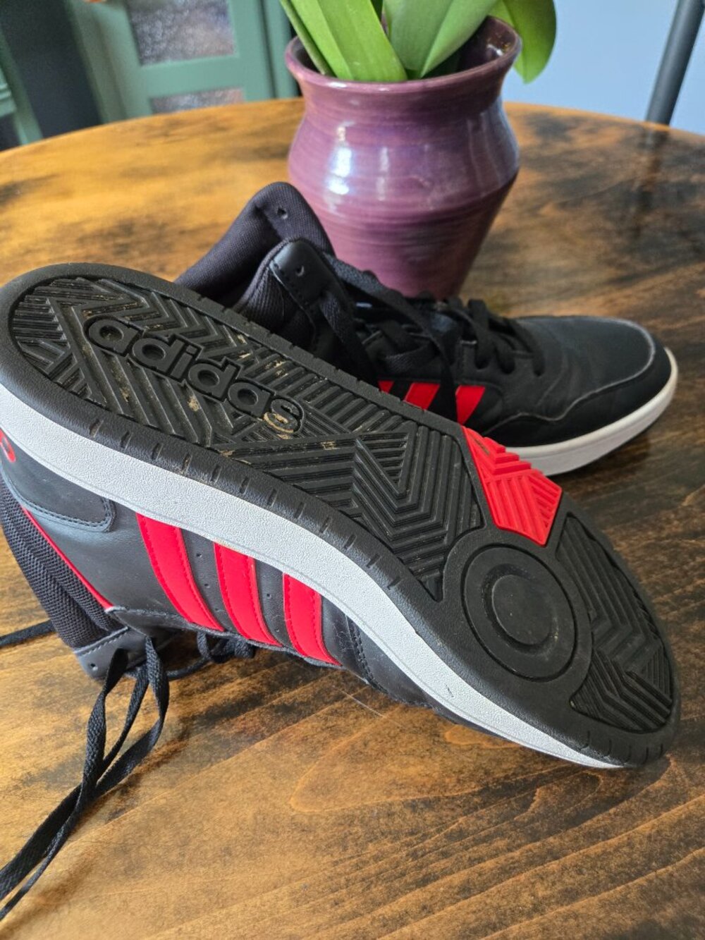 Adidas Hoops 3.0 Mid Black Scarlet - Picture 5 of 6